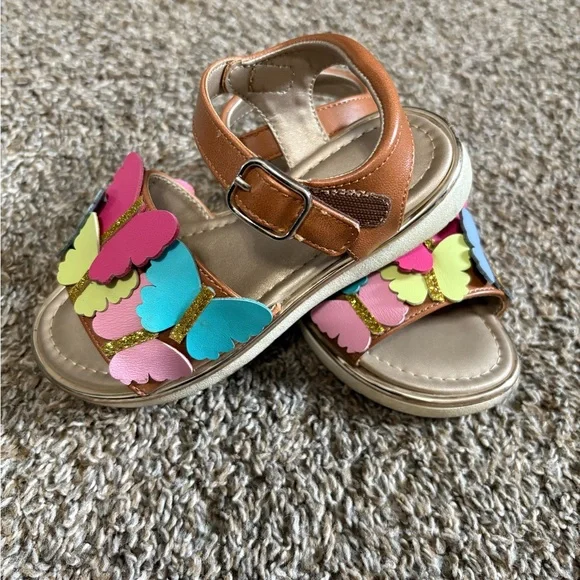 Sugar Pink and Yellow Butterfly Sandals - Picture 8 of 8